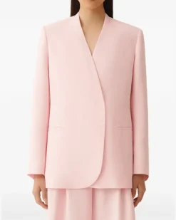 Women's Belted Wrap-Style Blazer Ss26 W Pink
