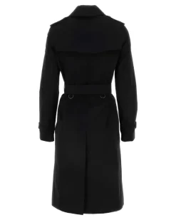 Women's Black Gabardine Heritage Kensington Trench Coat