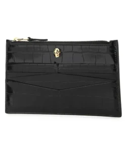 Women's Black Leather Pouch Beauty Case Accessory