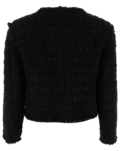 Women's Black Tweed Blazer 001 Giacche E Gilet Jacket
