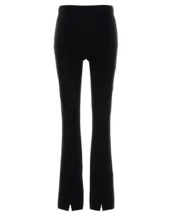 Women's Black Viscose Blend Leggings Nero Exterior: Polyester Pantaloni Trousers