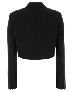 Women's Black Wool Blazer Giacche E Gilet Jacket