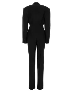 Women's Black Wool Jumpsuit F: Viscose Tute Tracksuits