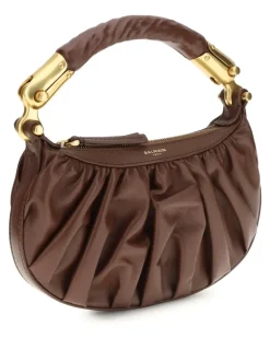 Women's Ébène Mini Bag Calfskin Leather 8gm Marron Foncé Calf Suede Shoulder Brown
