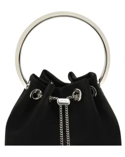 Women's Bon Bucket Bag Black-Silver Silk Black/silver