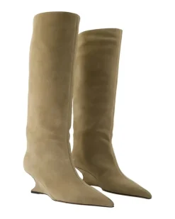 Women's Boot Beige Leather