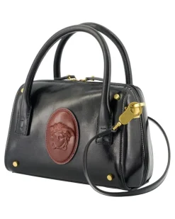 Women's Boston Top Handle Bag Black Calfskin