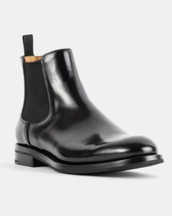 Women's Bottines Monmouth En Cuir De Veau Poli Noir Black Boot