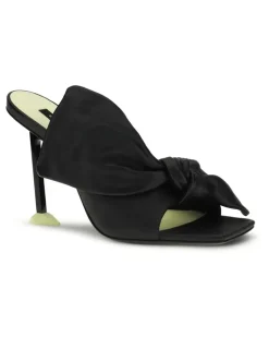 Women's Boudoir Heeled Mules Black Lamb Ovis Aries Sandal