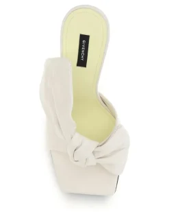 Women's Boudoir Heeled Mules Ivory Lamb Ovis Aries Sandal