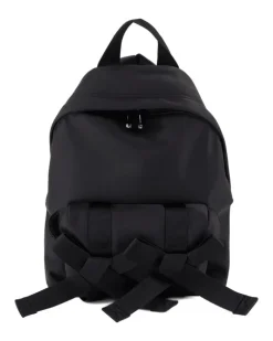 Women's Bow Front Backpack Black Nylon