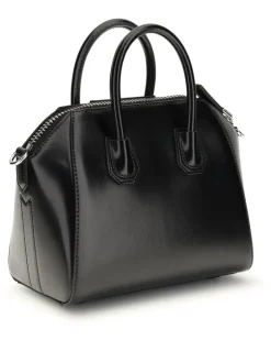 Women's Box Leather Antigona Mini Handbag Black Calf Bos Taurus Handbags Hand Bags antigona