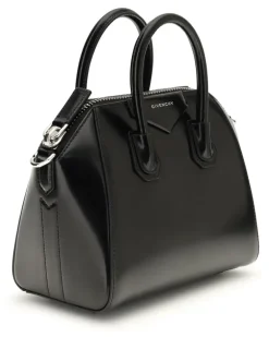 Women's Box Leather Antigona Mini Handbag Black Calf Bos Taurus Handbags Hand Bags antigona