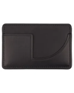 Women's Calfskin Leather Card Case Black Cases