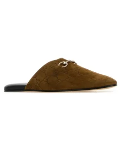 Women's Camel Suede Slippers Pepperbrown Flat Shoes