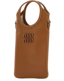 Women's Caramel Leather Phone Case Cognac Extra-Accessori Brown