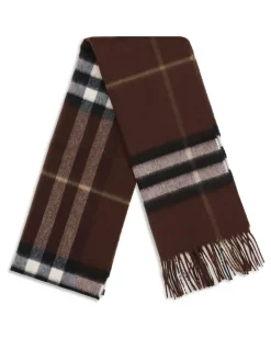 Women's Cashmere Archive Check Scarf Treacle Brown Kashmir-Capra Hircus Kashmir/capra Scarfs