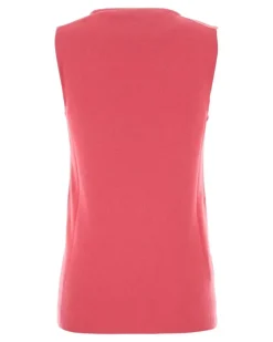 Women's Cashmere Blend Logo Tank Top Pink Sweater