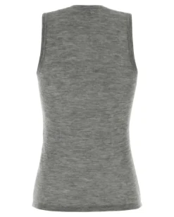Women's Cashmere Tank Top Gray Sweater