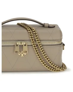 Women's Charlie Beauty Case Soft Cement Calf Leather Bos Taurus Cases Beige