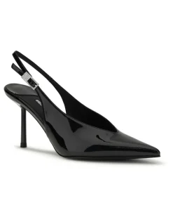 Women's Clivage Slingback Pumps Nero-Crystal Calf Leather Bos Taurus Nero/crystal High Heel Shoes Black