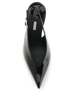 Women's Clivage Slingback Pumps Nero-Crystal Calf Leather Bos Taurus Nero/crystal High Heel Shoes Black