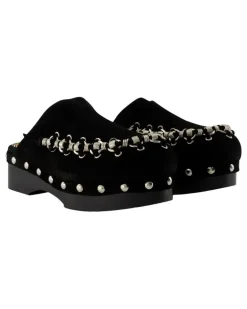 Women's Clog Black Calfskin Slippers