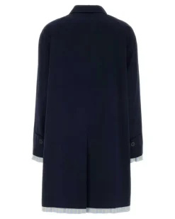 Women's Coat Navy Cotton