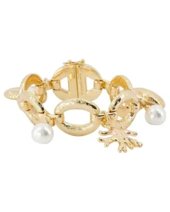 Women's Coral Charm Bracelet Self Portrait Metal Gold Jewelry-Watches Bracelets