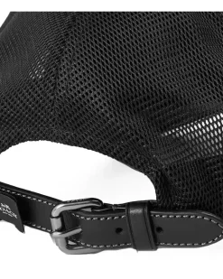 Women's Cu355blk Embroidered Logo Baseball Cap Black Cotton Polyester Leather