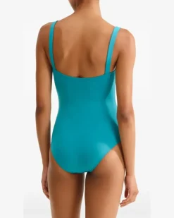 Women's Dahabiya Button-Embellished Swimsuit Ss26 W Turquoise