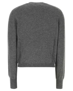 Women's Dark Grey Stretch Cashmere Blend Cardigan Grigiomelange Ws-Pa-Ea Maglieria Sweater Gray