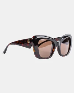 Women's Diva Butterfly Tortoiseshell Sunglasses Brown