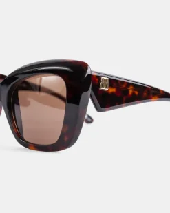 Women's Diva Butterfly Tortoiseshell Sunglasses Brown