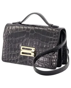 Women's Dorian Small Shoulder Bag - Leather Black Calfskin Shoulder-Hobo-Bags