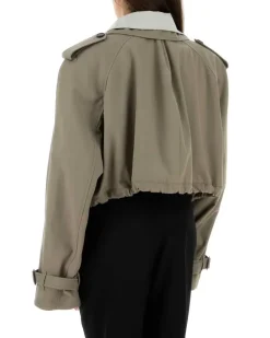 Women's Dove Grey Gabardine Trench Coat Taupegrey Exterior: Polyester Cotton Beige