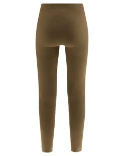 Women Seamless Leggings Olive Dust Polyamide; Elastane Trousers Brown