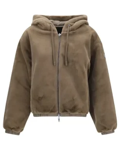 Women's Eaton Bunny Reversible Hoodie Ashen-Ashen Outer: Faux Fur; Inner: Nylon Sweatshirts Ashen/ashen Sweater