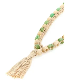 Women's Embellished Crochet Necklace 0355 Cotton Necklaces Green
