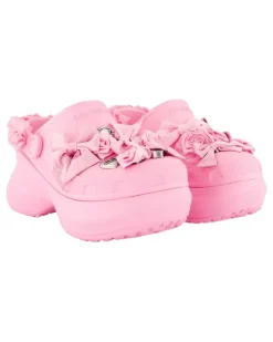 Women's Embellished Foam Clog Pink Synthetic Slippers