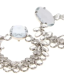 Women's Embellished Metal Broken Chandelier Earrings Anticsilvery Spille
