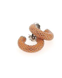 Women's Embellished Metal Mini Cameron Earrings Sun Rhinestones Gold
