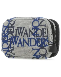 Women's Embroidered Fabric Beauty Case Navy Card Cases