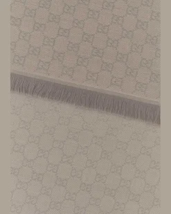 Women's Embroidered Wool Scarf Beige