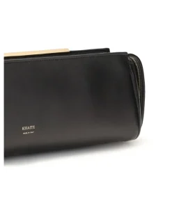 Women's Evening Leather Clutch Black Calf Bos Taurus Clutches
