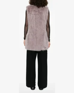 Women's Faux-Fur Sleeveless Vest Aw25 W Mauve