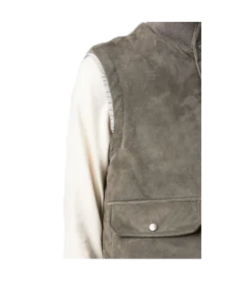 Women's Feather-Down Suede Padded Gilet Aw22 M Taupe