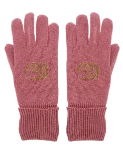 Women's Gg Monogram Lurex Gloves Pink Accessories