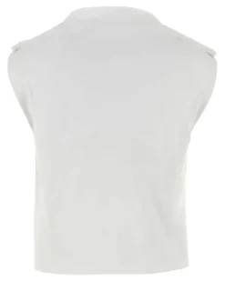 Women's Glenda Tank Top White Cotton Elastane Sweater