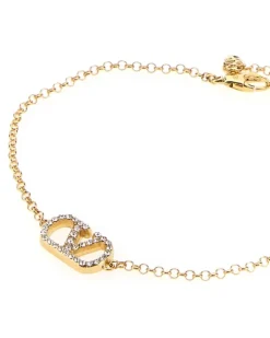 Women's Gold Metal Vlogo Signature Bracelet Orocrystal Brass Bracelets